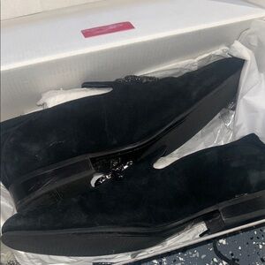 Aldo Black Suede Loafers with Embellished Design